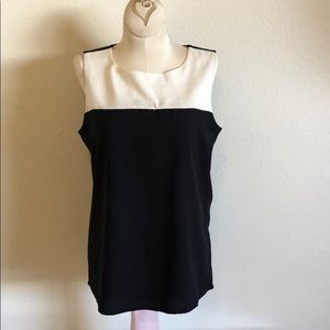 Banana republic black white color block dress top